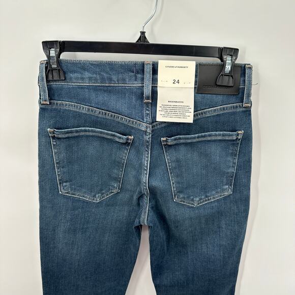 CITIZENS OF HUMANITY NWT Sloane Skinny Denim Jean in Baltic Dark Wash // 24 - Picture 9 of 12